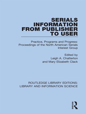 cover image of Serials Information from Publisher to User